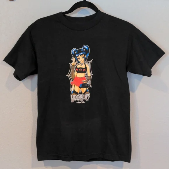 Hook Ups | Shirts | Vtg Vintage 9s Hook Ups Milk Goth Girl Size